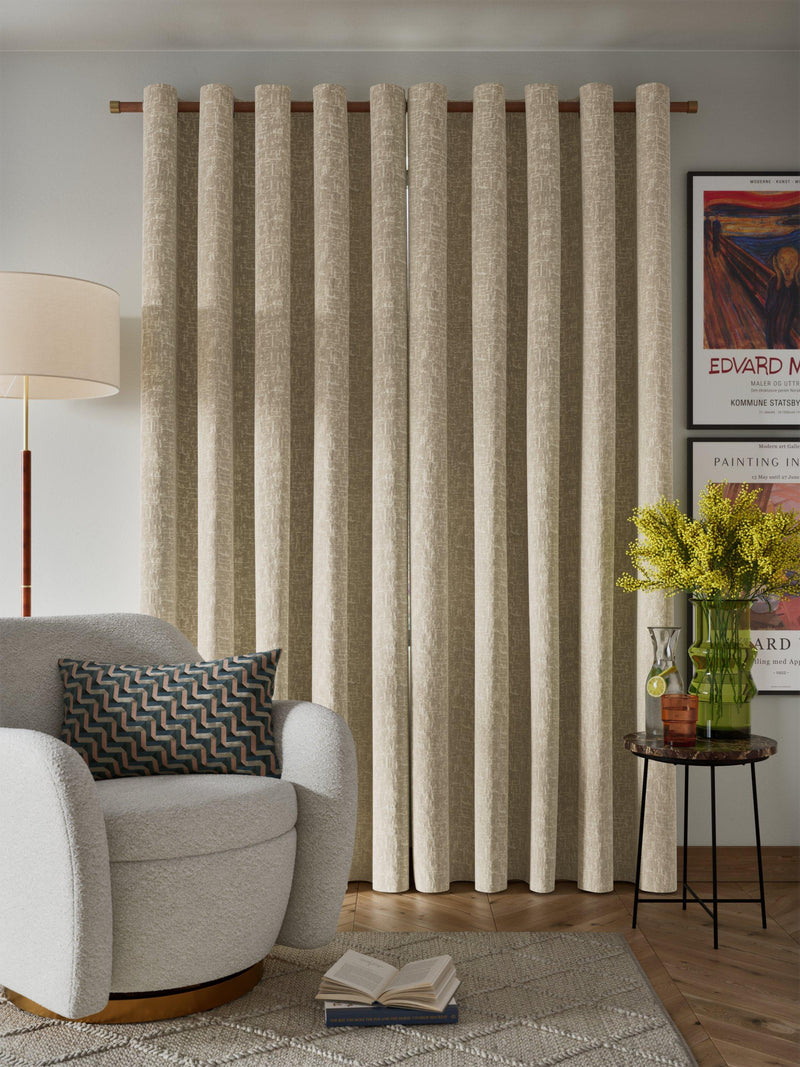 John Lewis distressed velvet curtains in champagne - British product