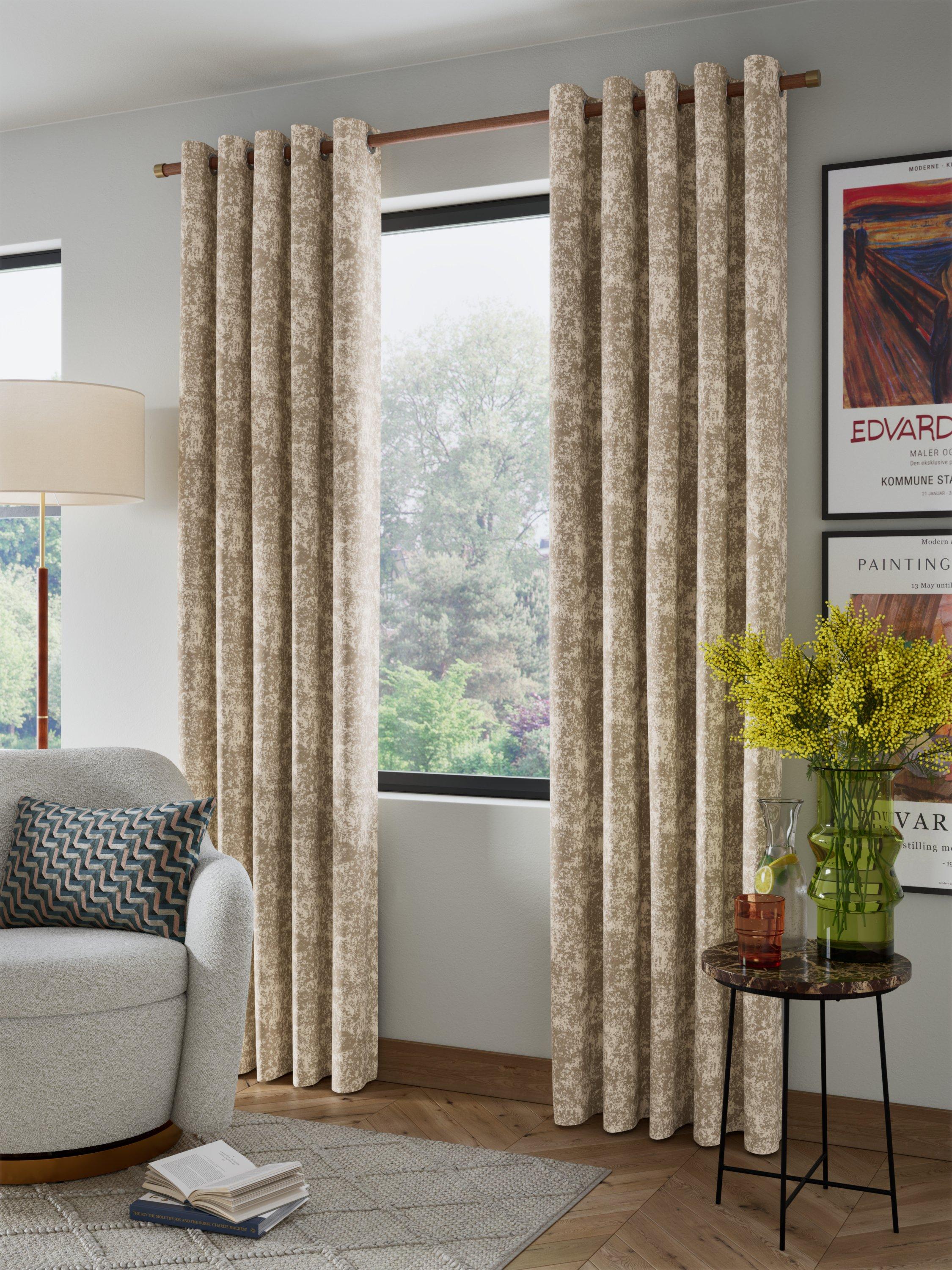 John Lewis Lidia blackout curtains gold 137cm drop - British product