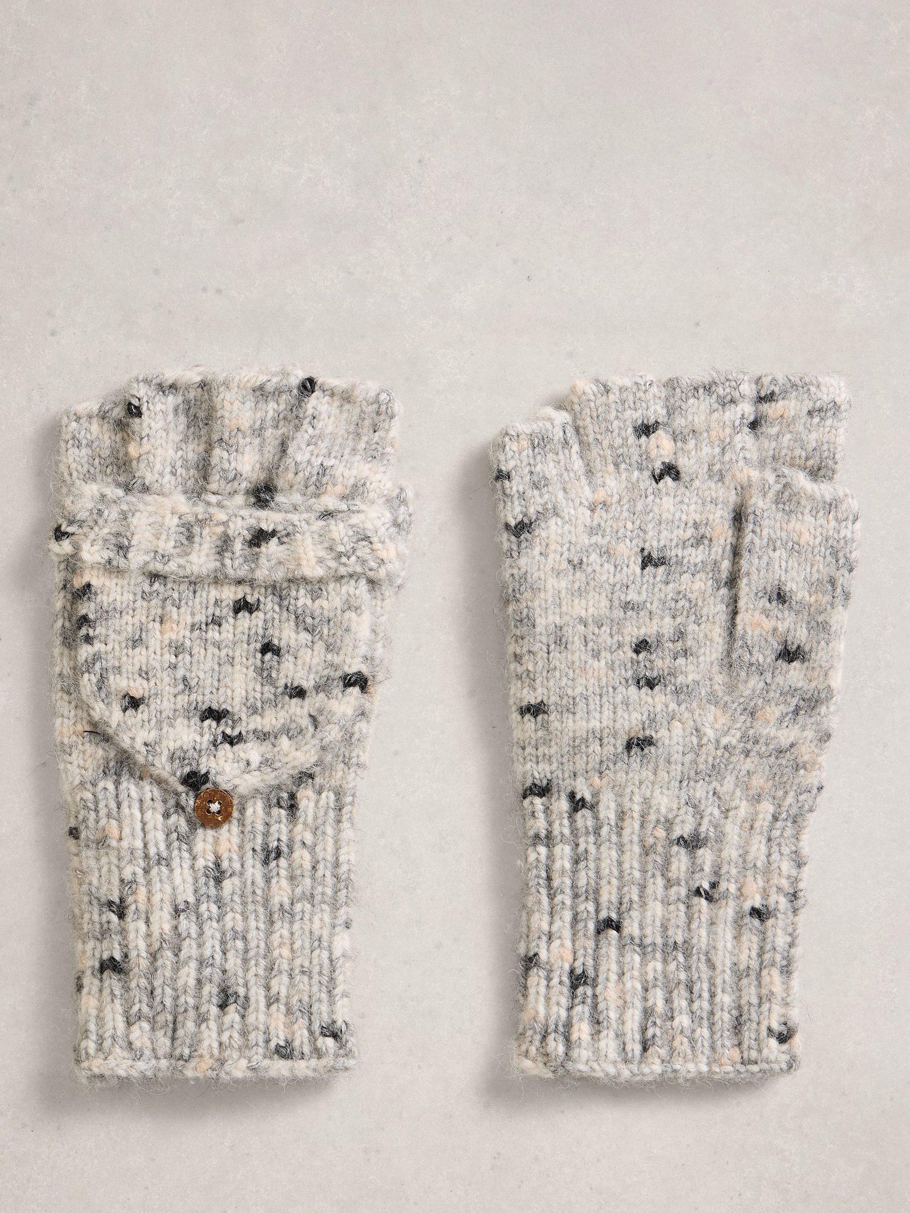 White Stuff spacedye mittens grey multi British brand