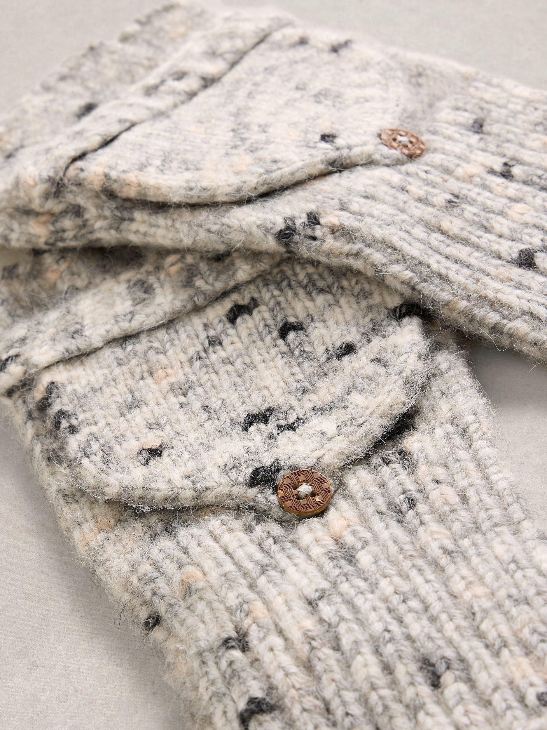 White Stuff spacedye mittens grey multi British brand