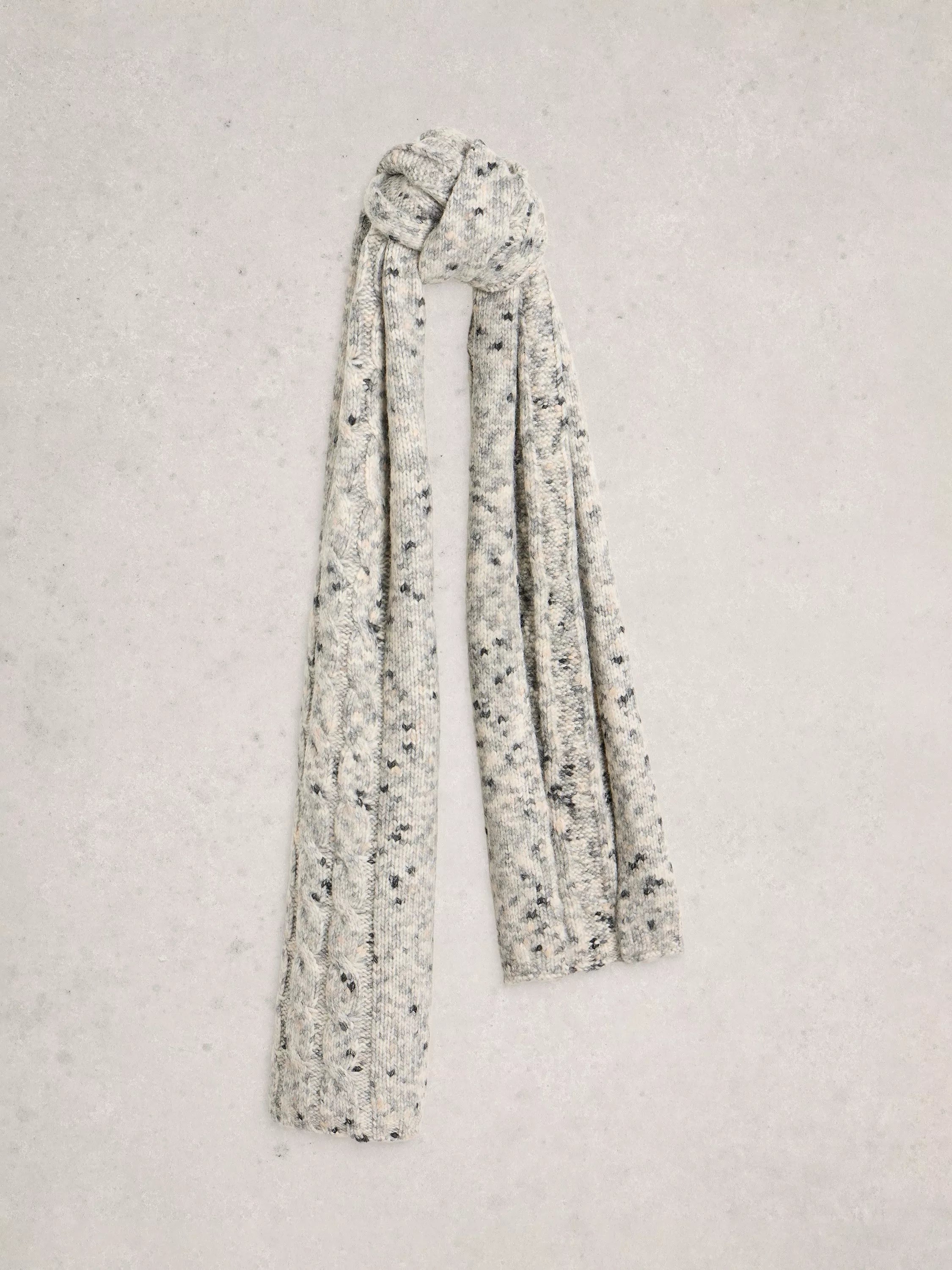 White Stuff space dye knit scarf Grey Multi 90cm (British brand)