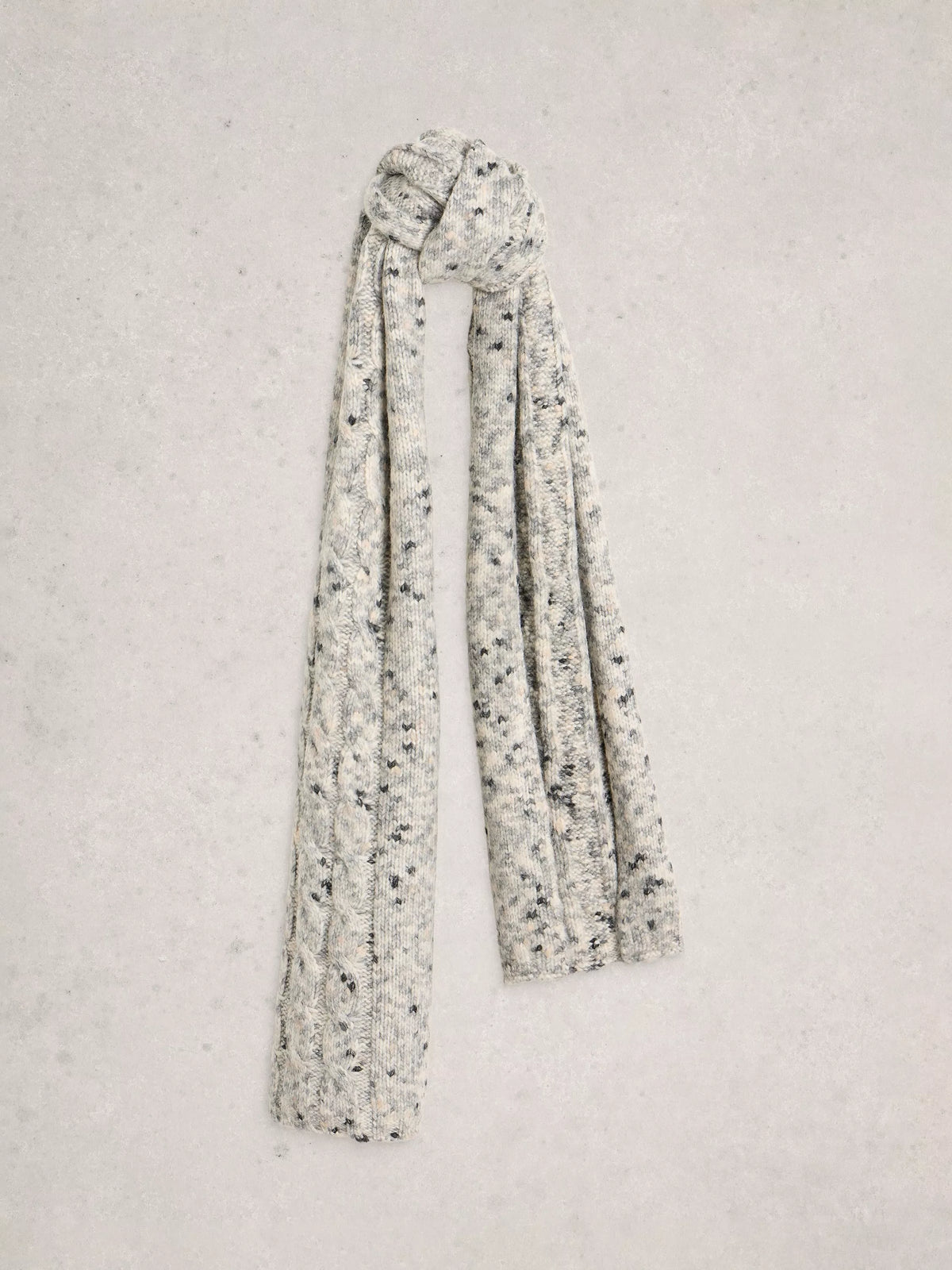 White Stuff space dye knit scarf Grey Multi 90cm (British brand)