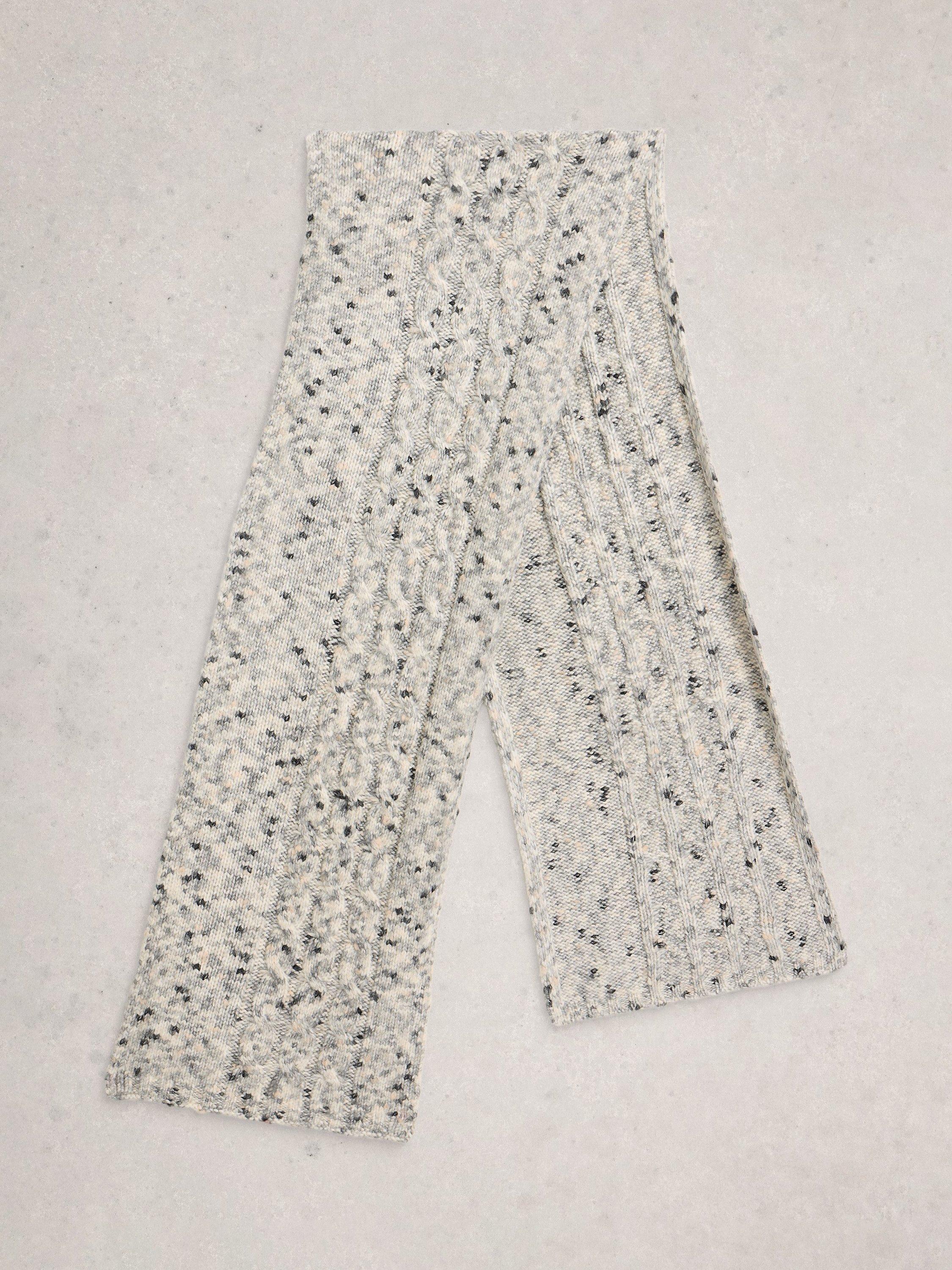 White Stuff space dye knit scarf Grey Multi 90cm (British brand)