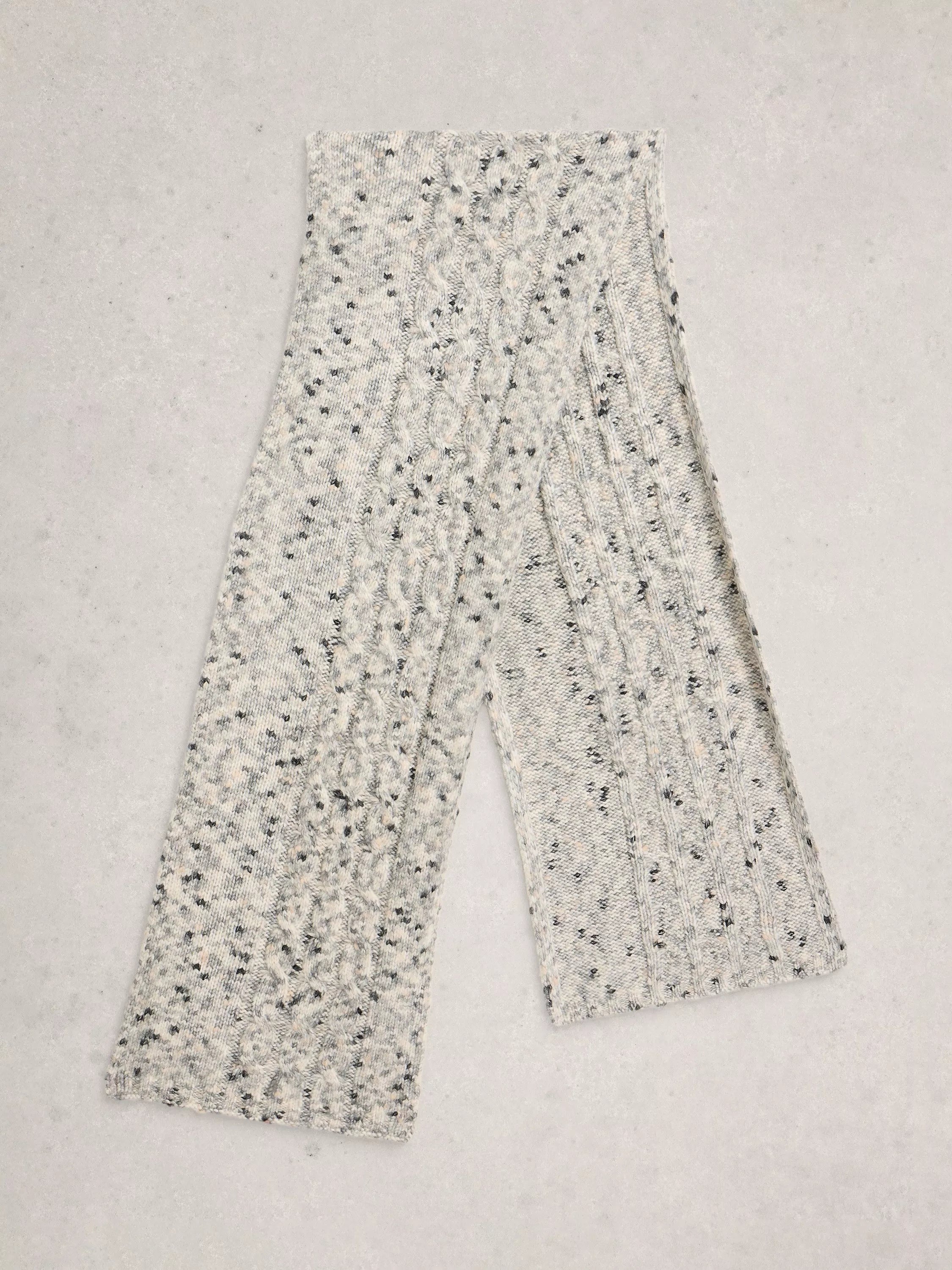 White Stuff space dye knit scarf Grey Multi 90cm (British brand)