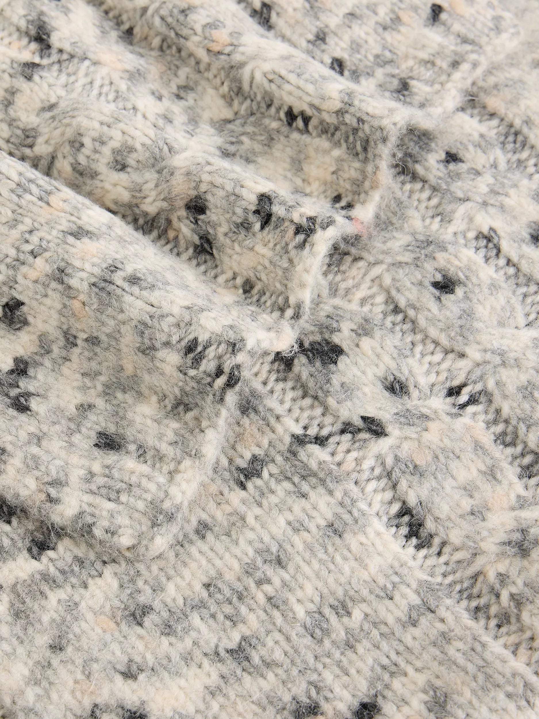 White Stuff space dye knit scarf Grey Multi 90cm (British brand)