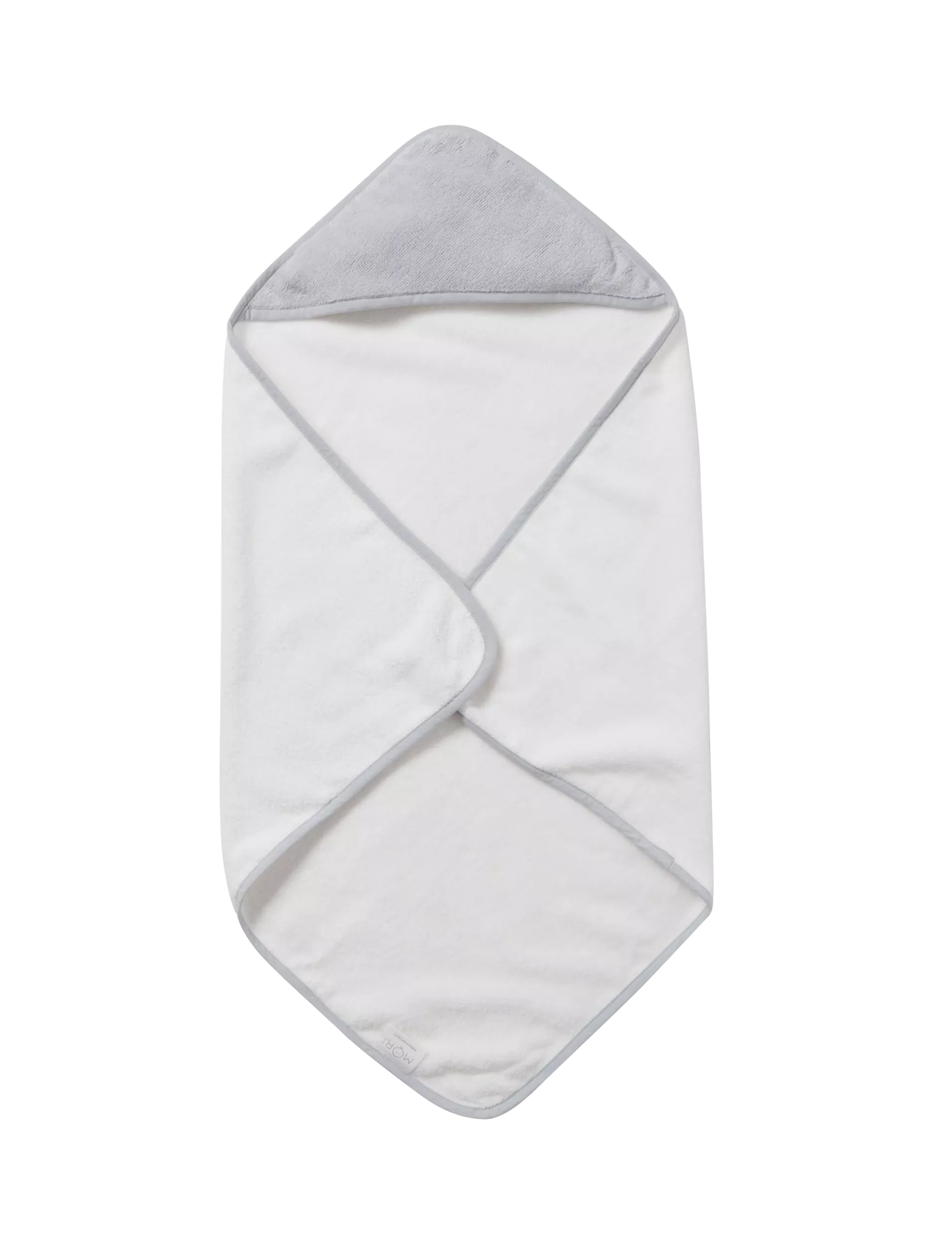 MORI hooded baby bath towel white - British product