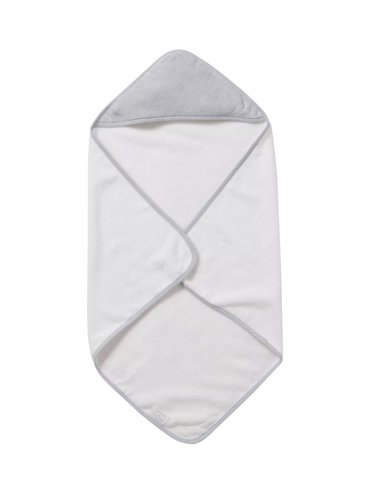 MORI hooded baby bath towel white - British product