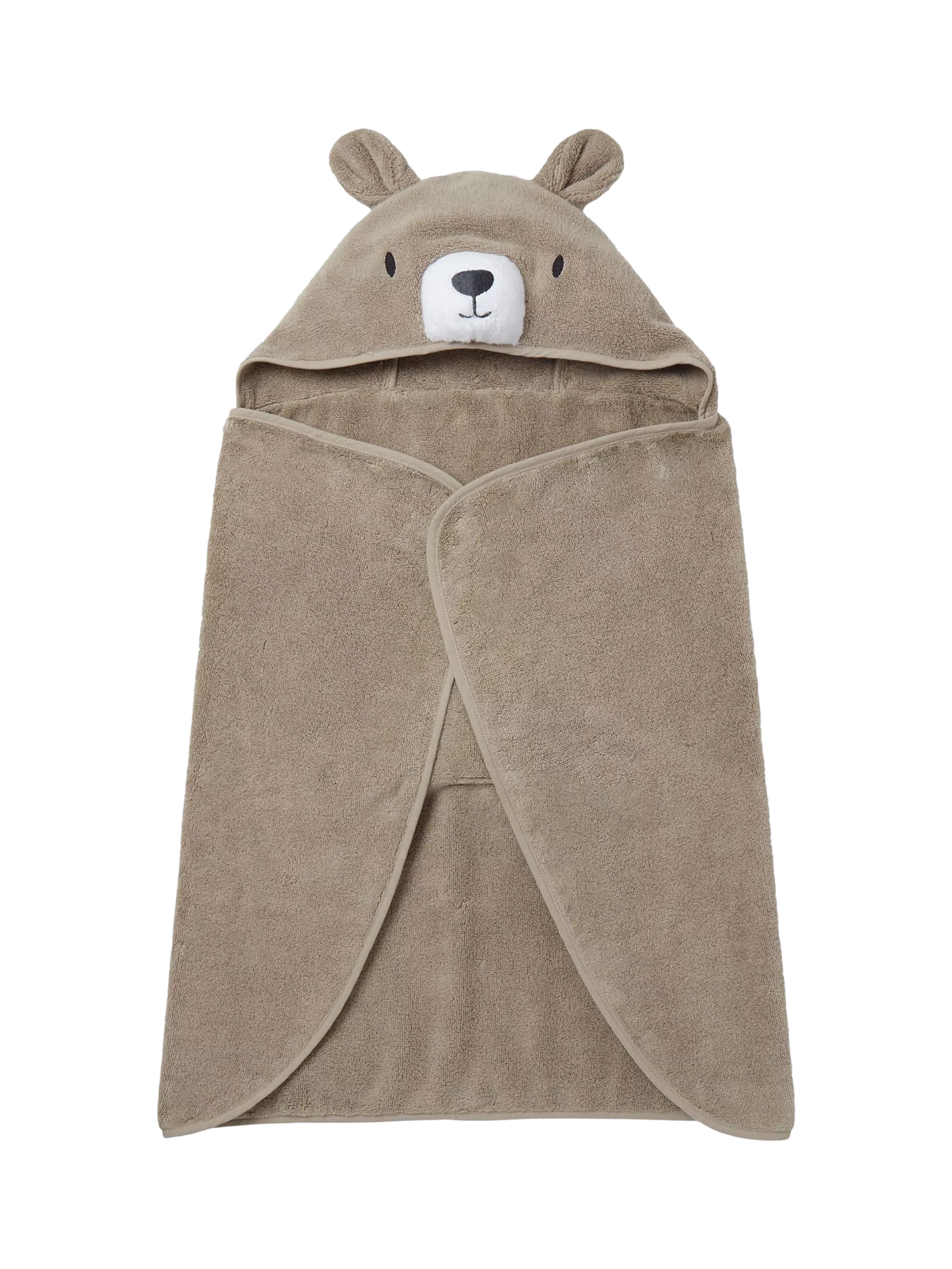MORI baby hooded toddler towel taupe, UK version