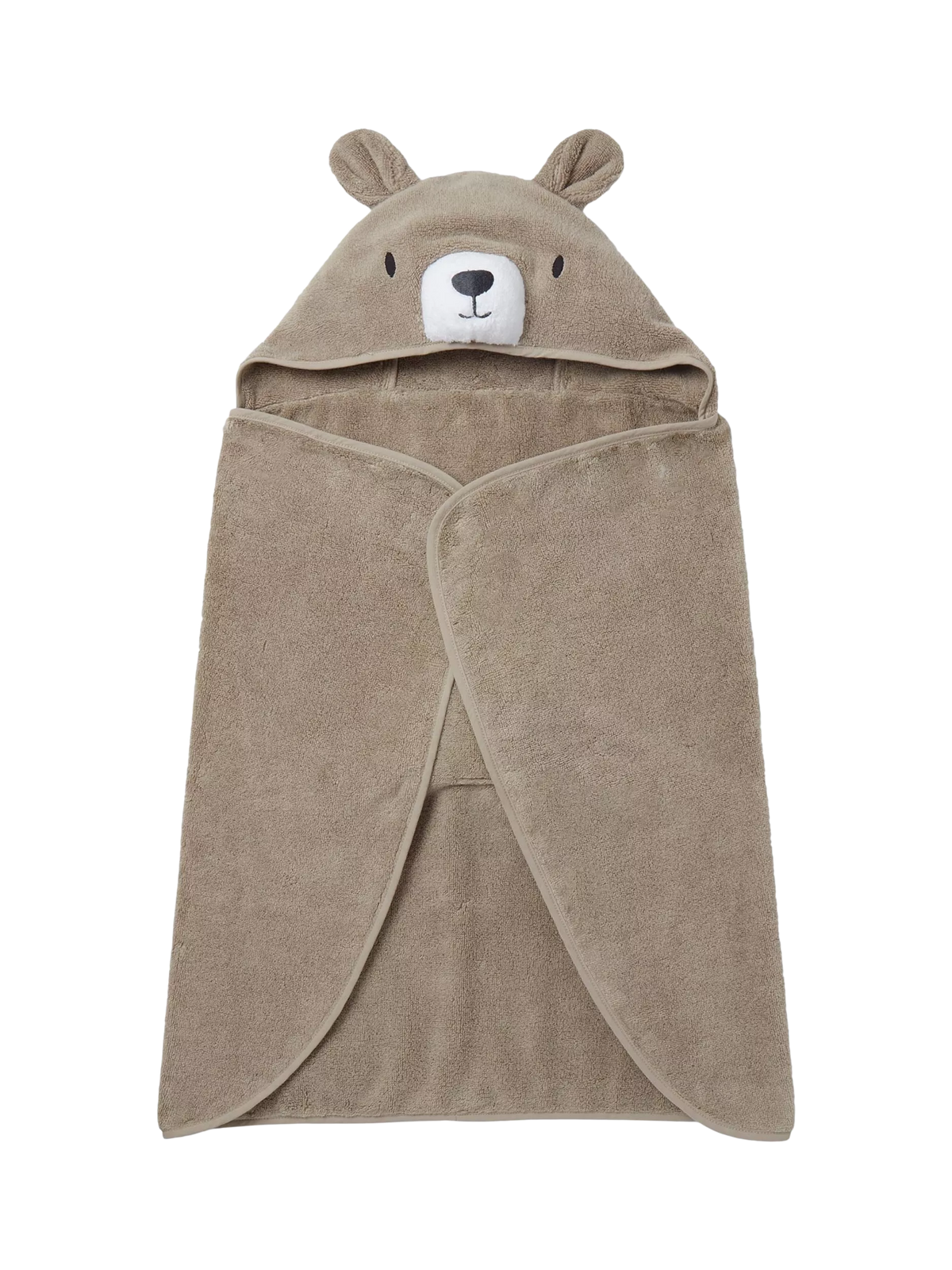 MORI baby hooded toddler towel taupe, UK version