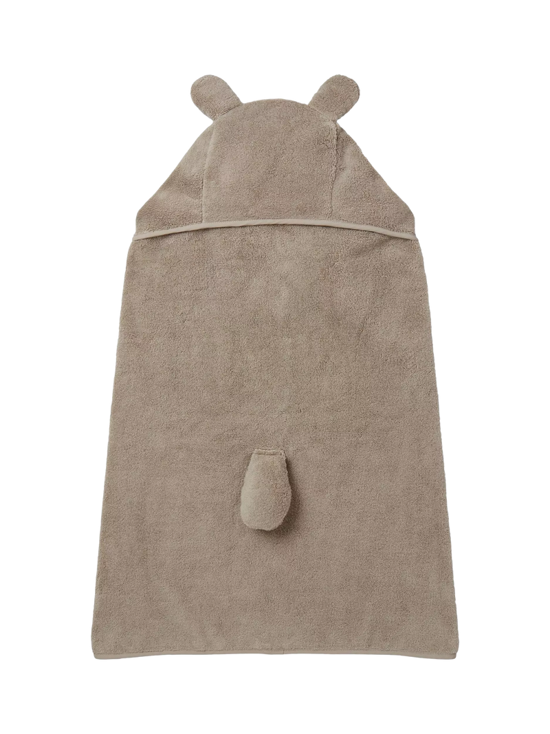MORI baby hooded toddler towel taupe, UK version