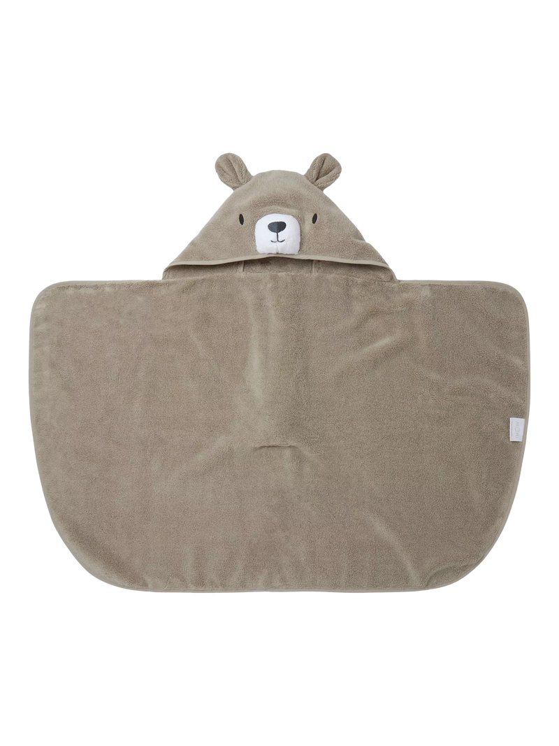 MORI baby hooded toddler towel taupe, UK version