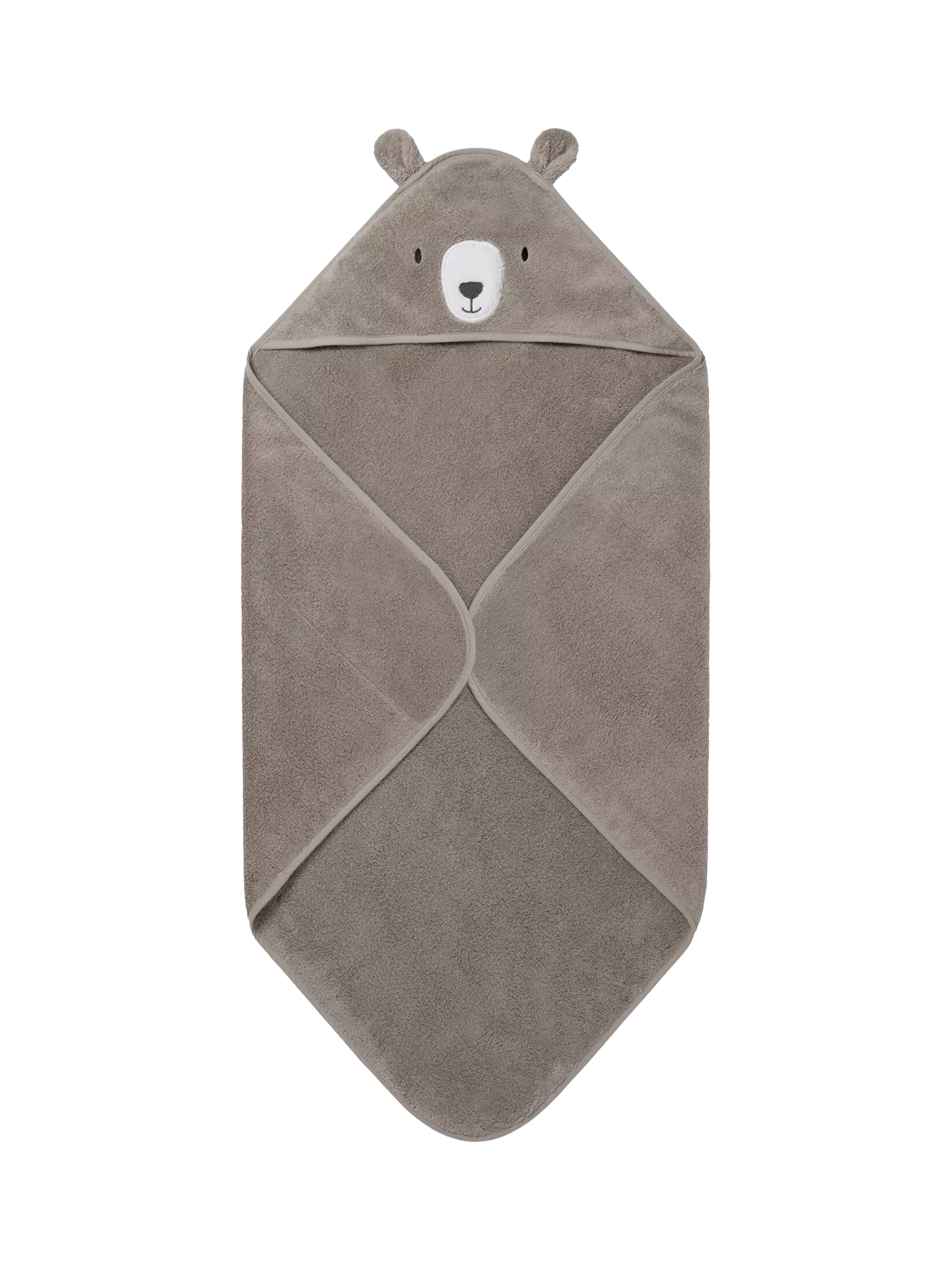 MORI hooded baby towel taupe organic cotton - British product