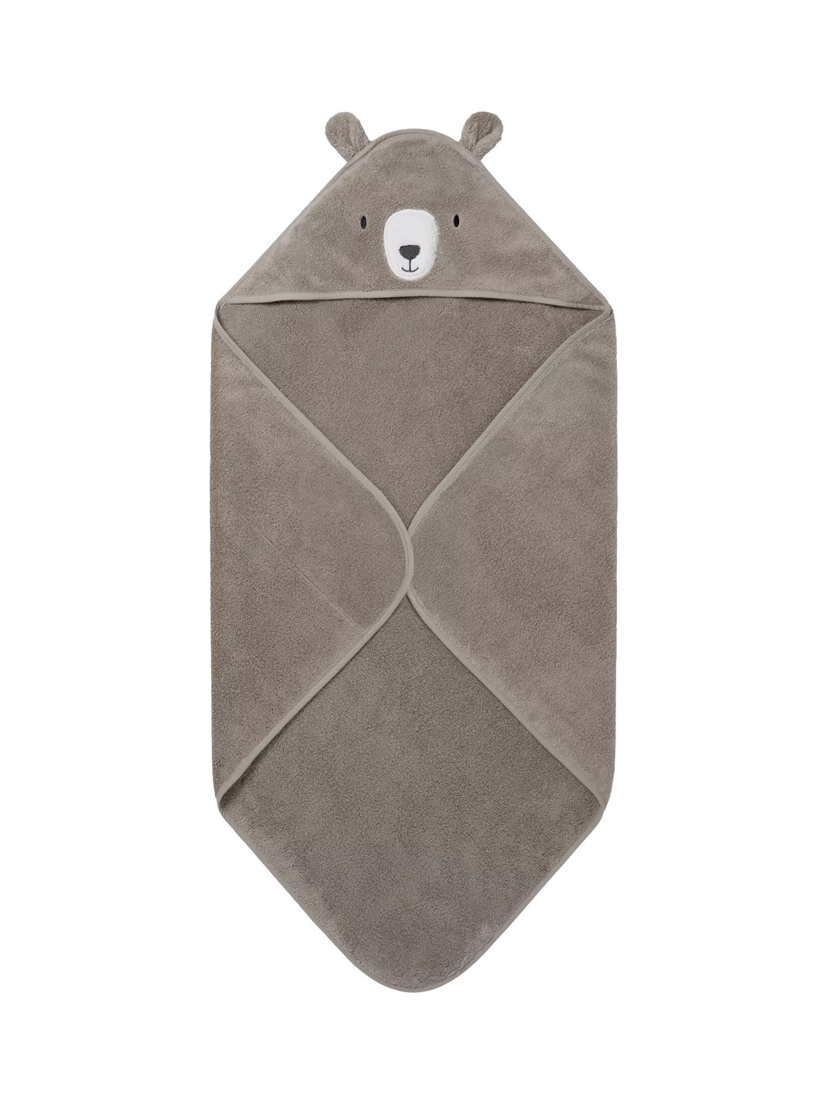 MORI hooded baby towel taupe organic cotton - British product