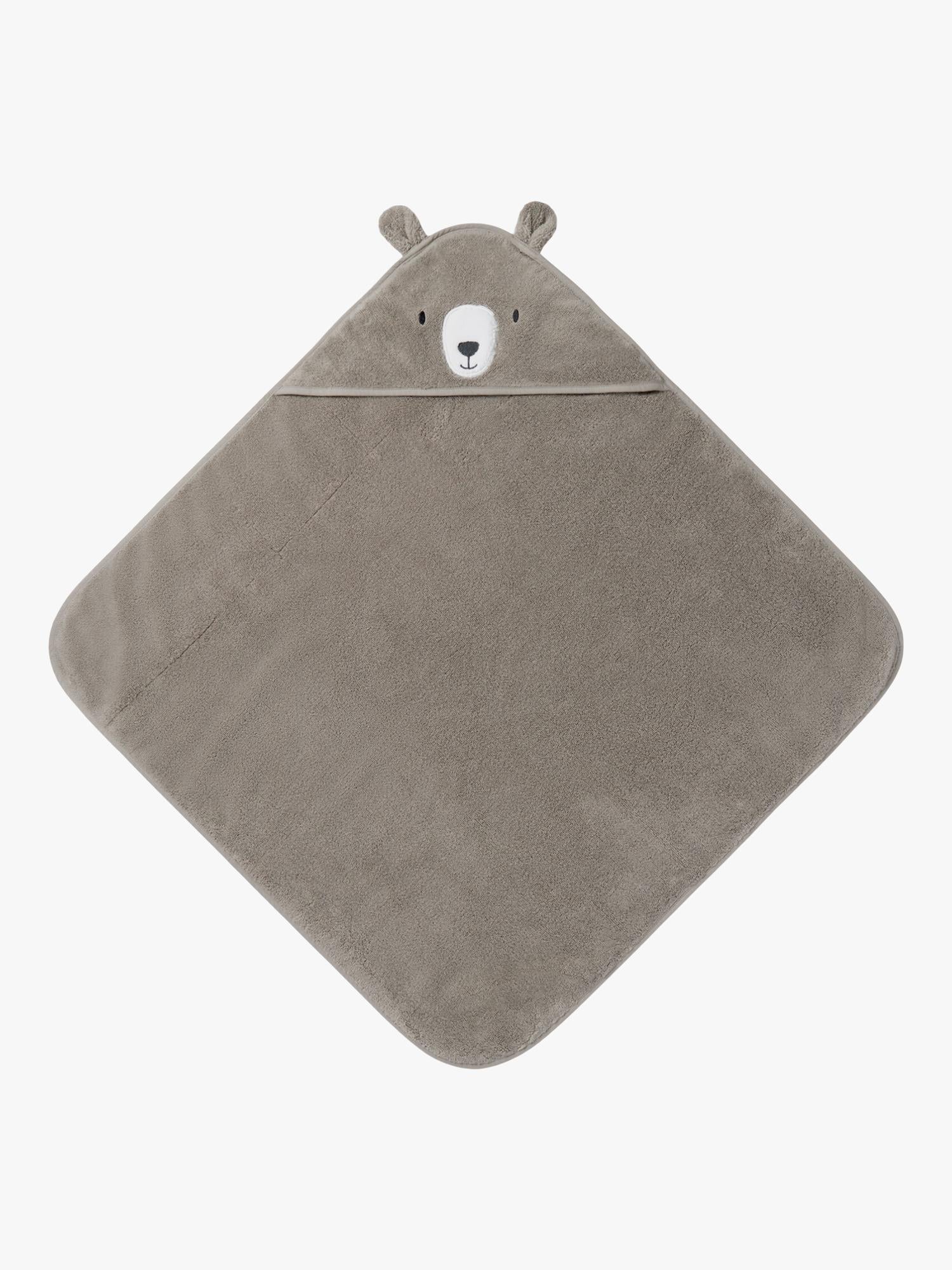 MORI hooded baby towel taupe organic cotton - British product