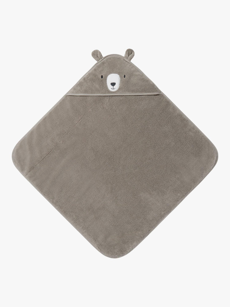 MORI hooded baby towel taupe organic cotton - British product