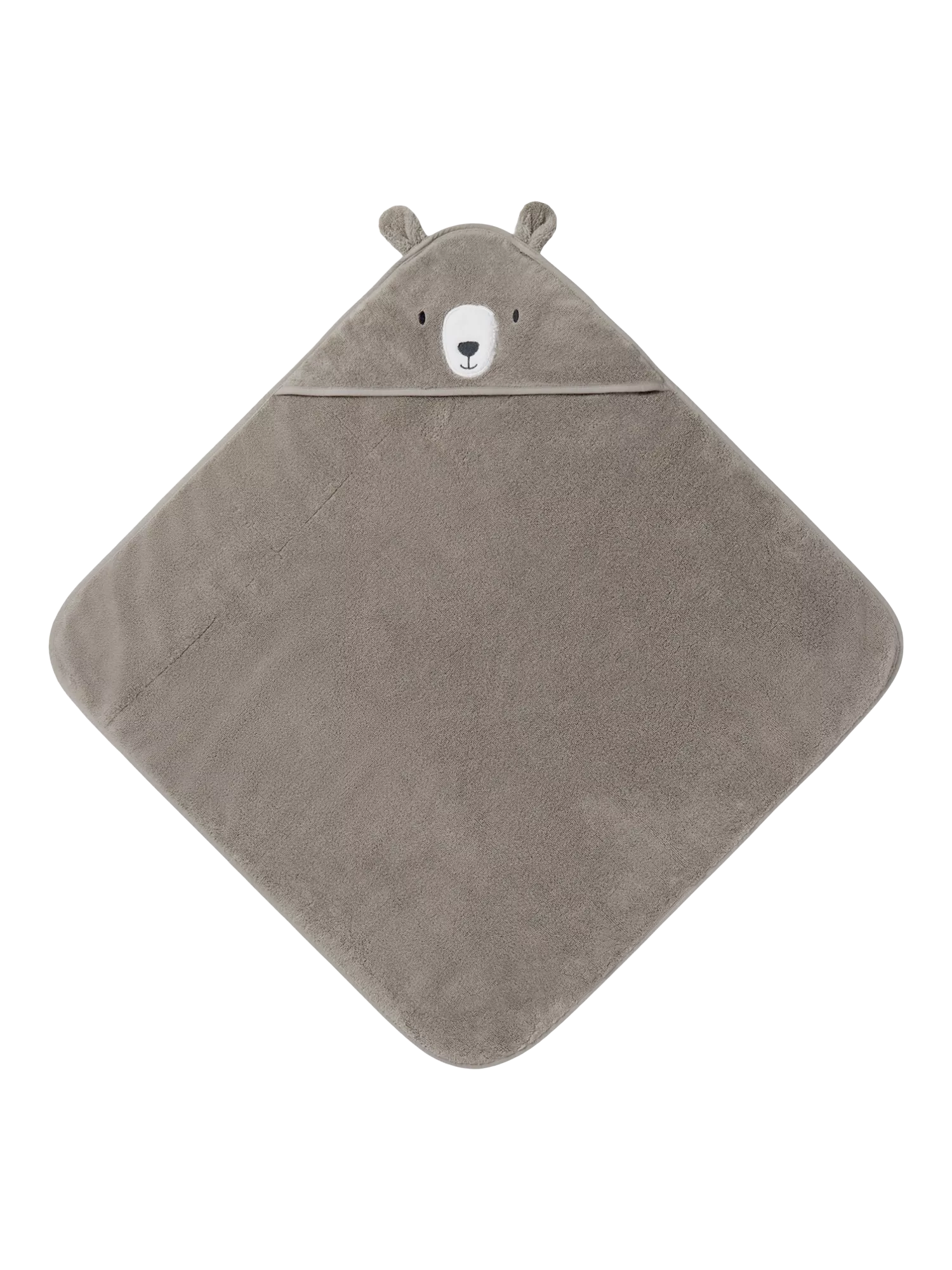 MORI hooded baby towel taupe organic cotton - British product