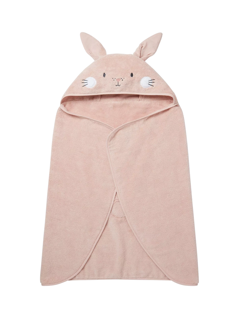 MORI baby hooded towel blush bunny design (British brand)
