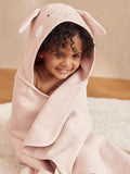 MORI baby hooded towel blush bunny design (British brand)