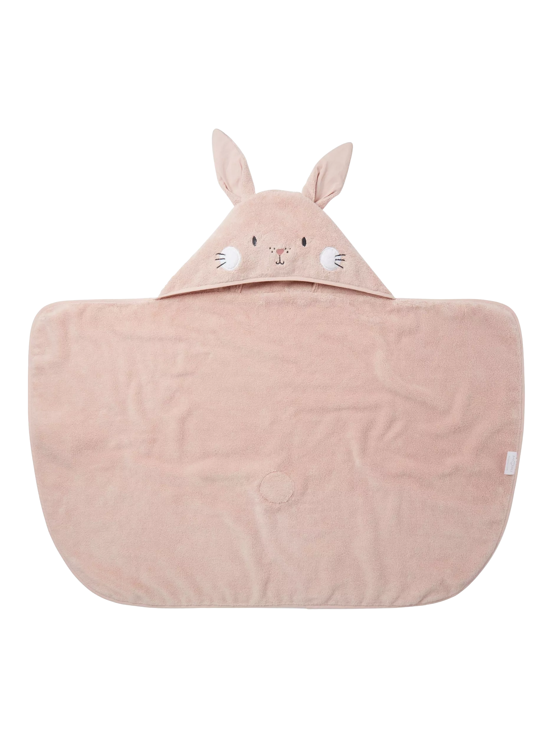 MORI baby hooded towel blush bunny design (British brand)