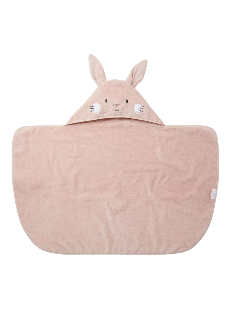 MORI baby hooded towel blush bunny design (British brand)