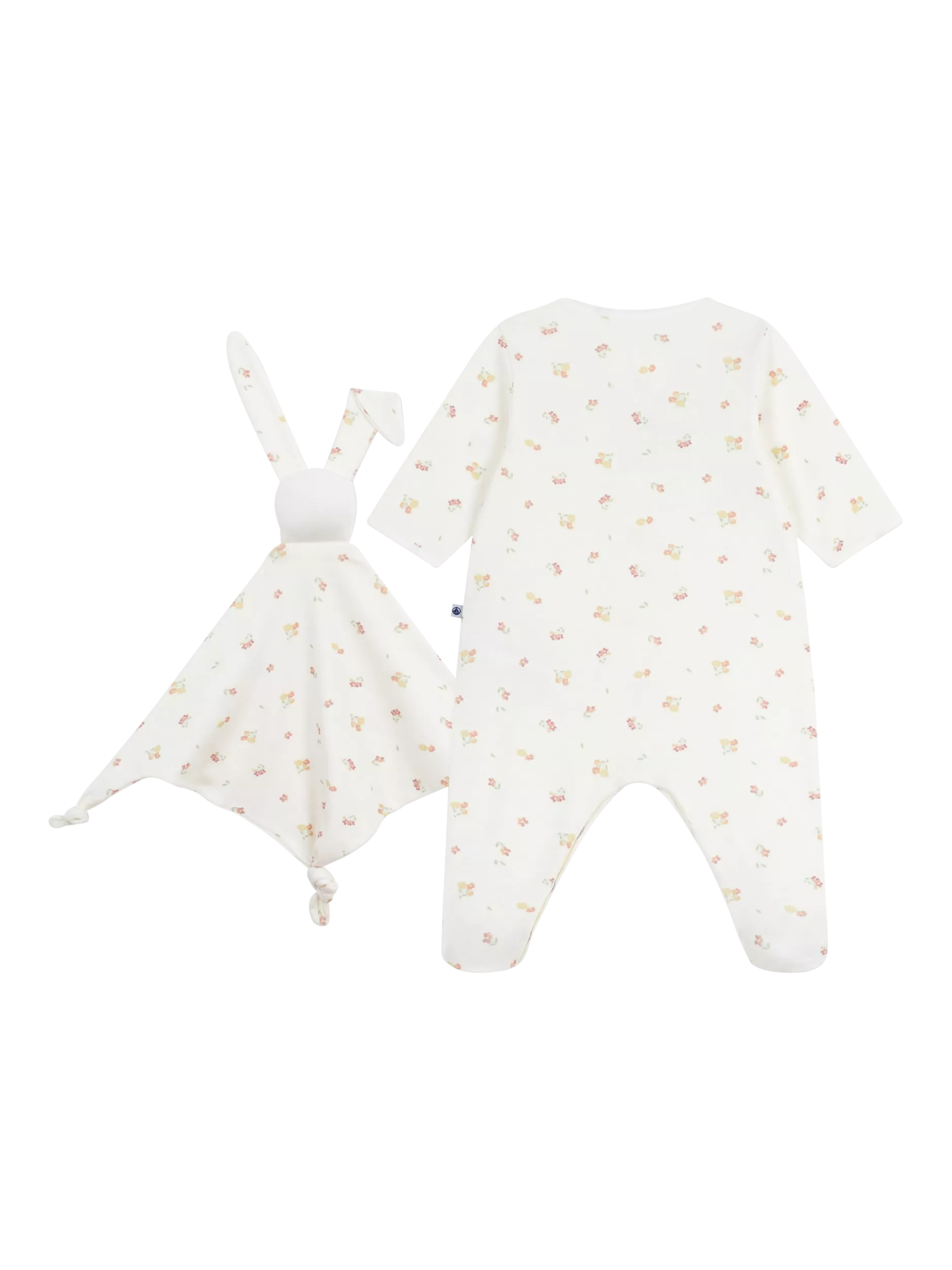 Petit Bateau babygrow gift set with floral pattern, imported from the UK