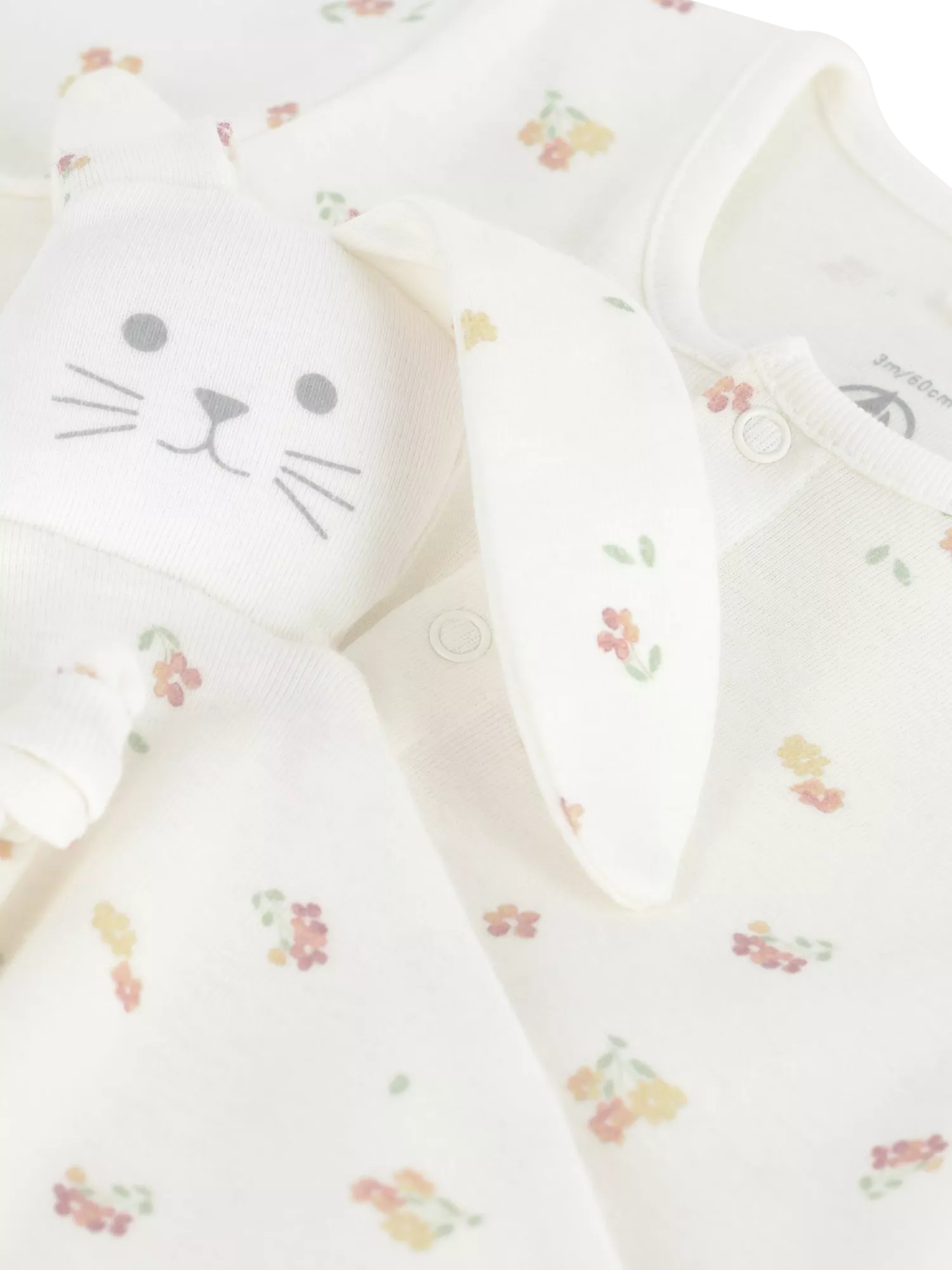 Petit Bateau babygrow gift set with floral pattern, imported from the UK