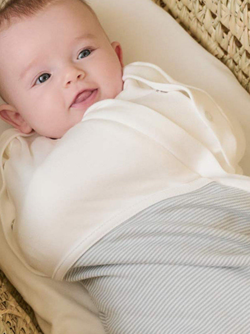 MORI baby swaddle bag blue organic cotton bamboo, imported from the UK