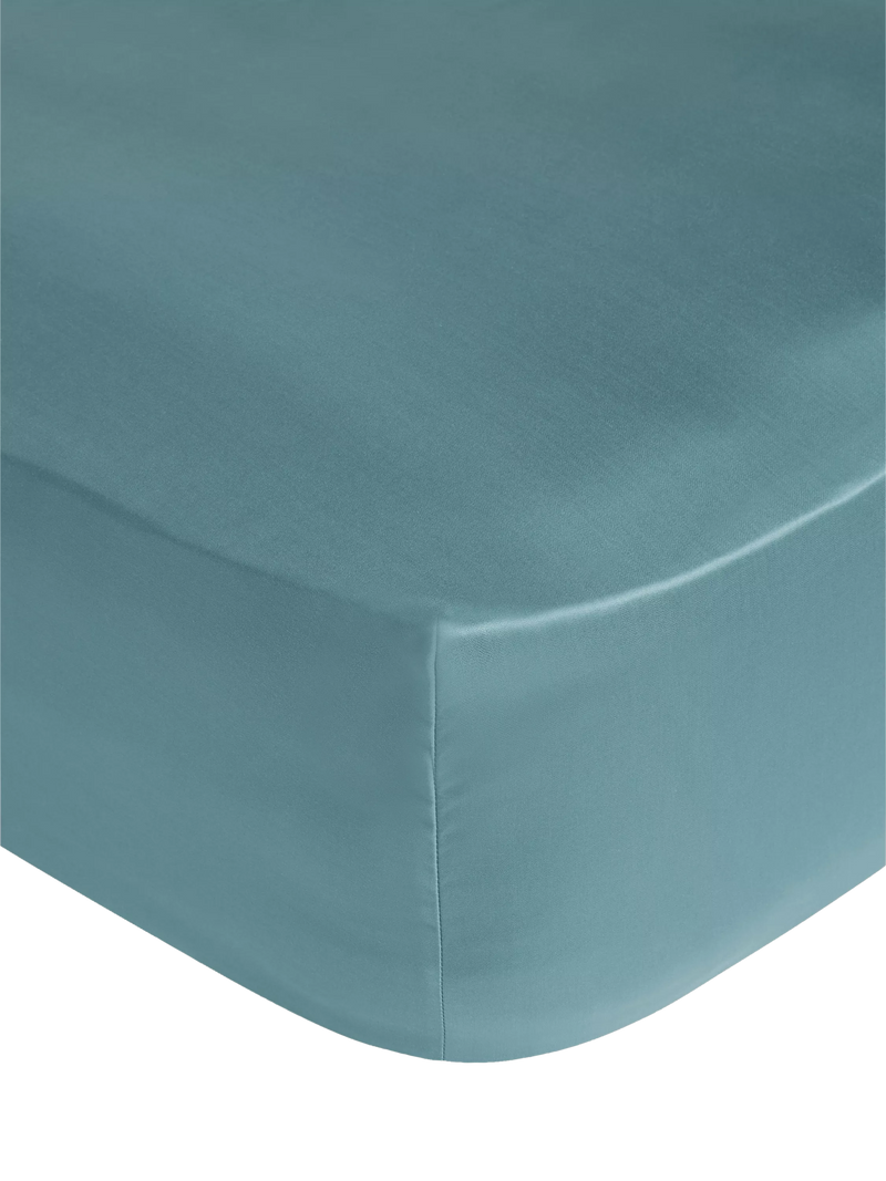 John Lewis 300 Thread Count Fitted Sheet containing TENCEL™ Lyocell, Blue, Double