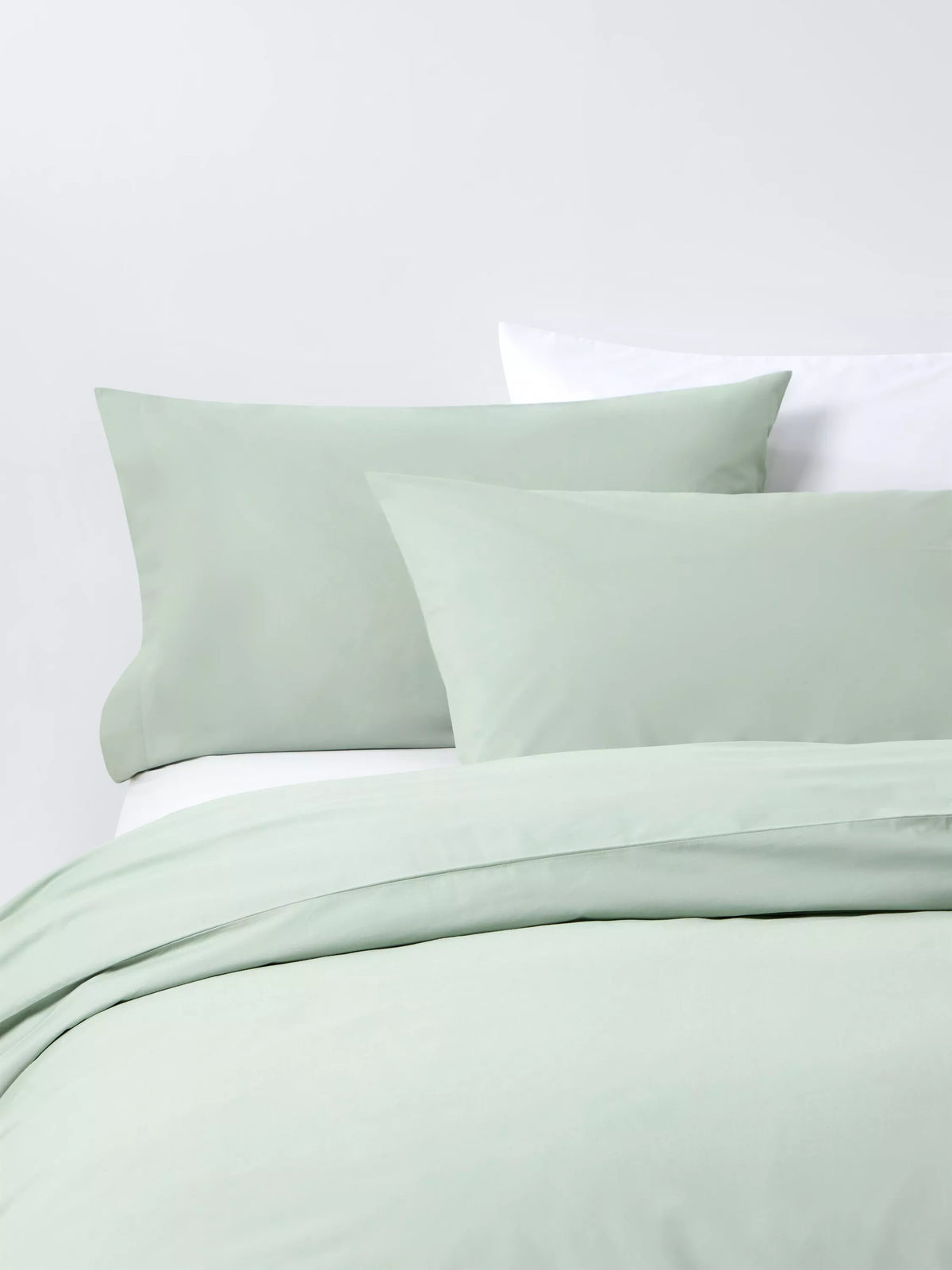 John Lewis Crisp & Fresh Cotton Rich 200 Thread Count Single Duvet Cover Set, Green Light
