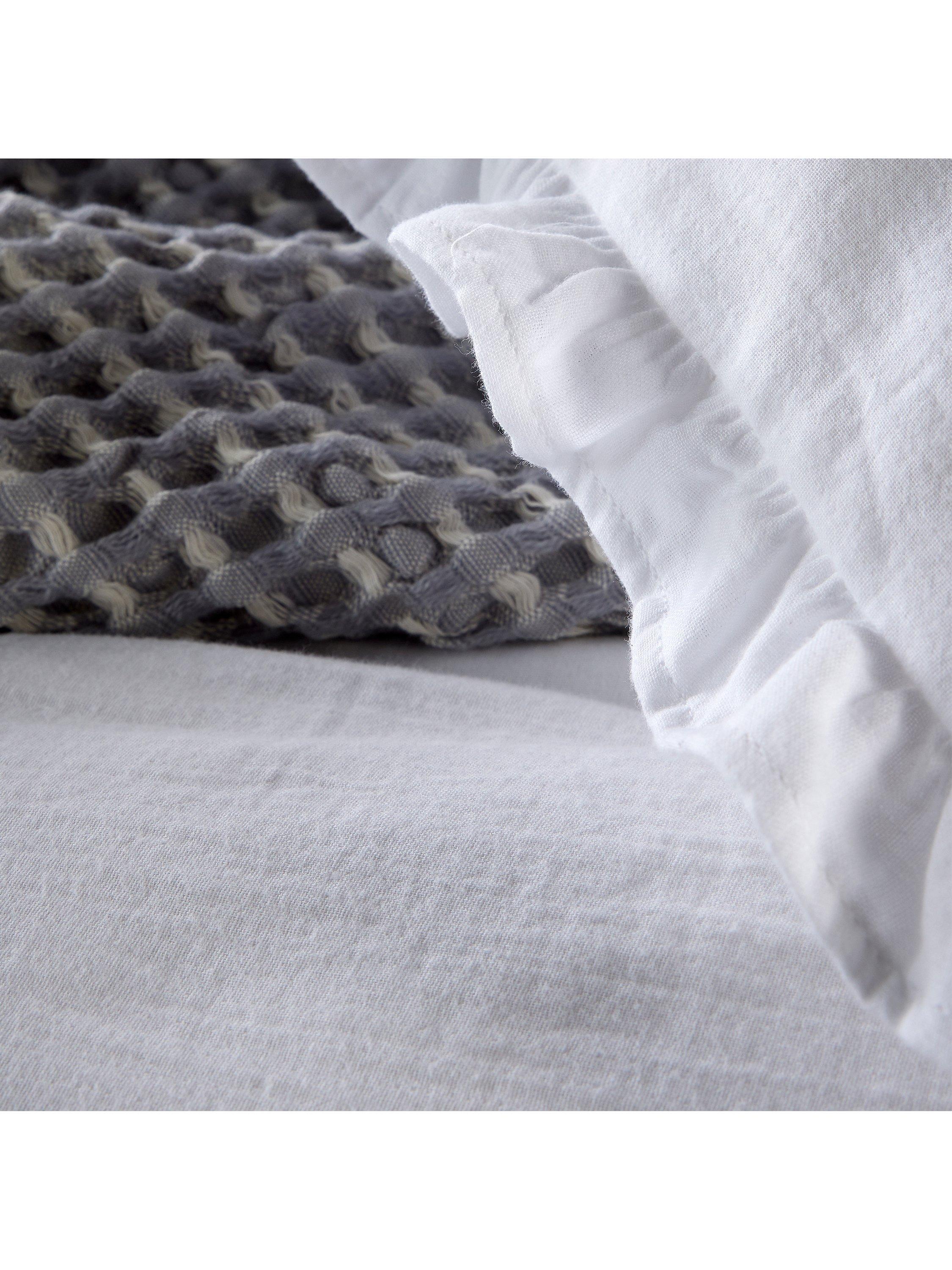Christy Organic Retreat Ruffle double duvet cover set, imported from the UK