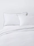 John Lewis 400 Thread Count Organic Cotton Piped Single Duvet Cover Set, Steel