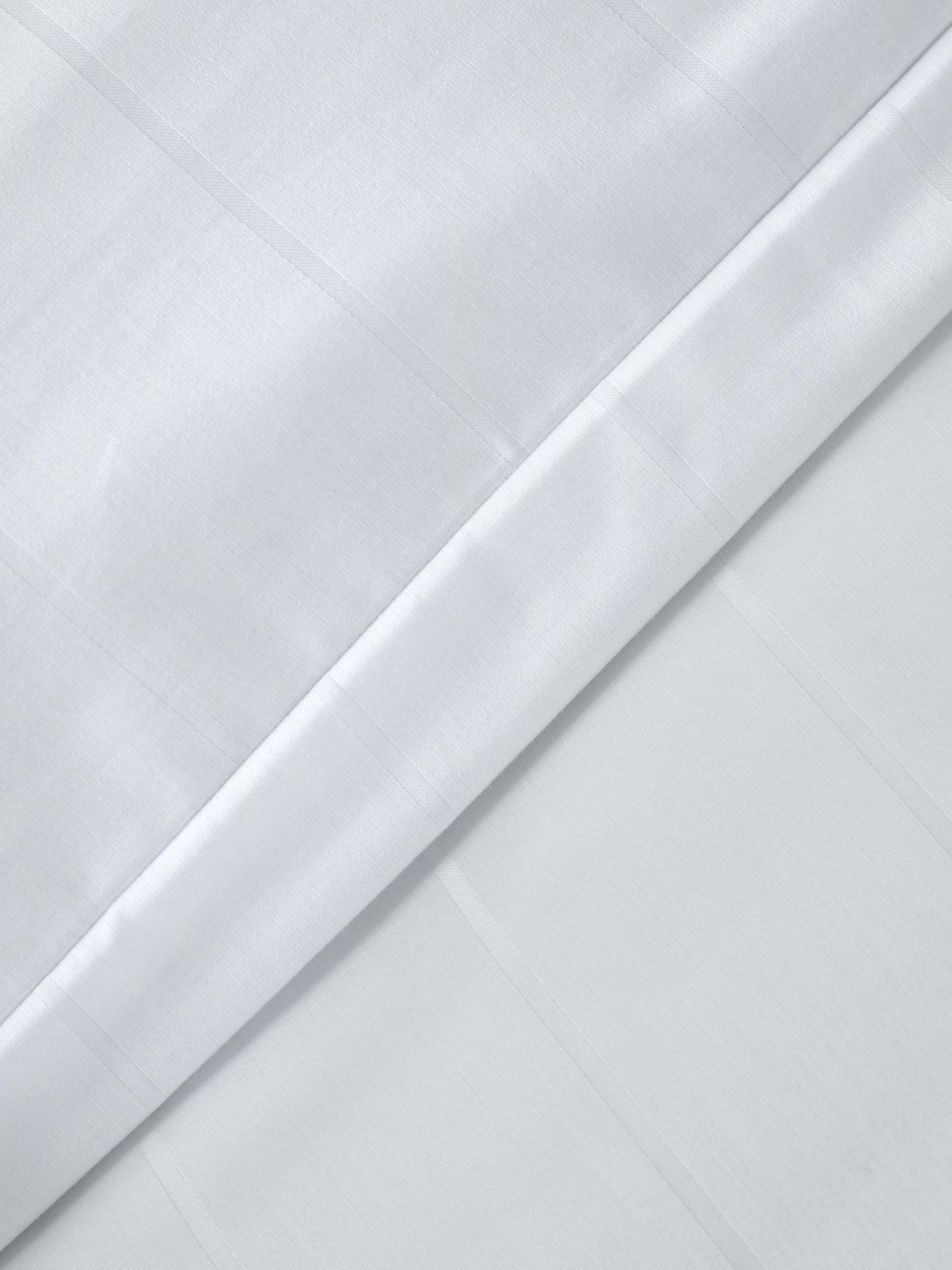 John Lewis white satin stripe duvet cover set single British brand
