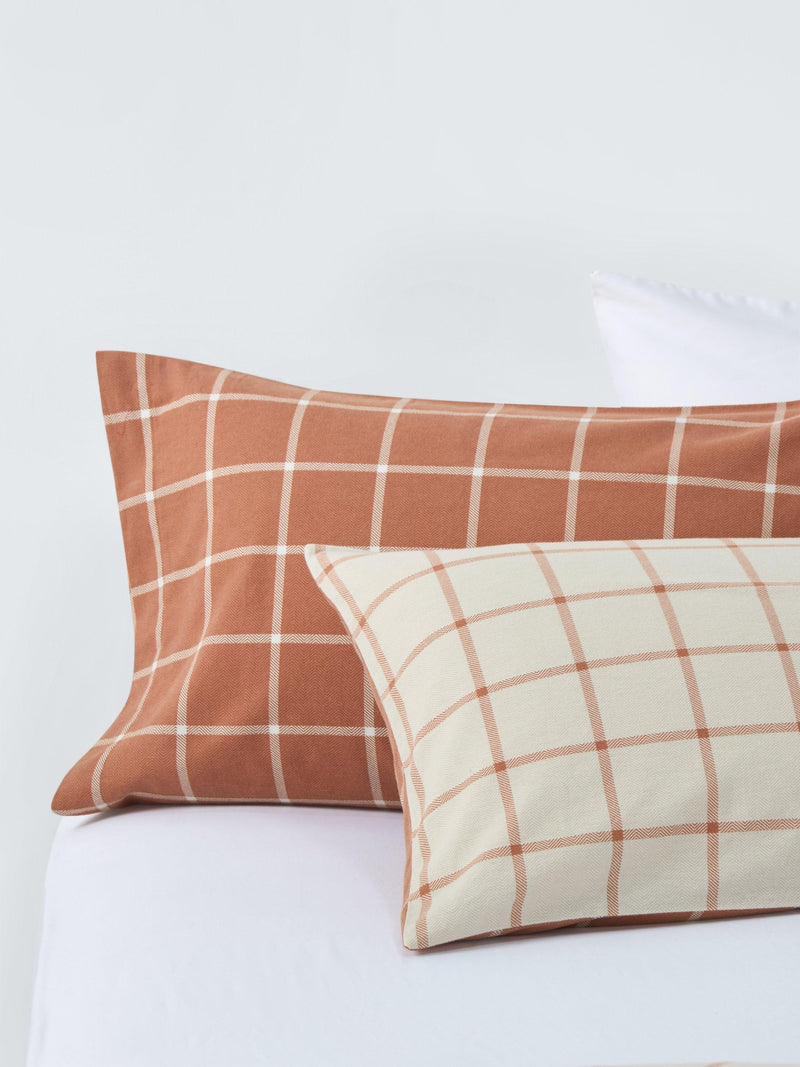 John Lewis brushed cotton windowpane check duvet cover set super king, imported from the UK