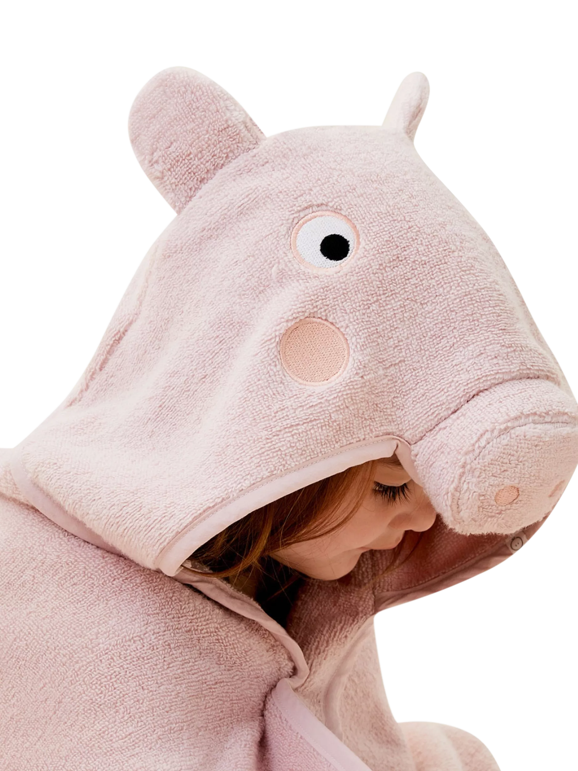 MORI Peppa Pig hooded bath towel in pink (British brand)