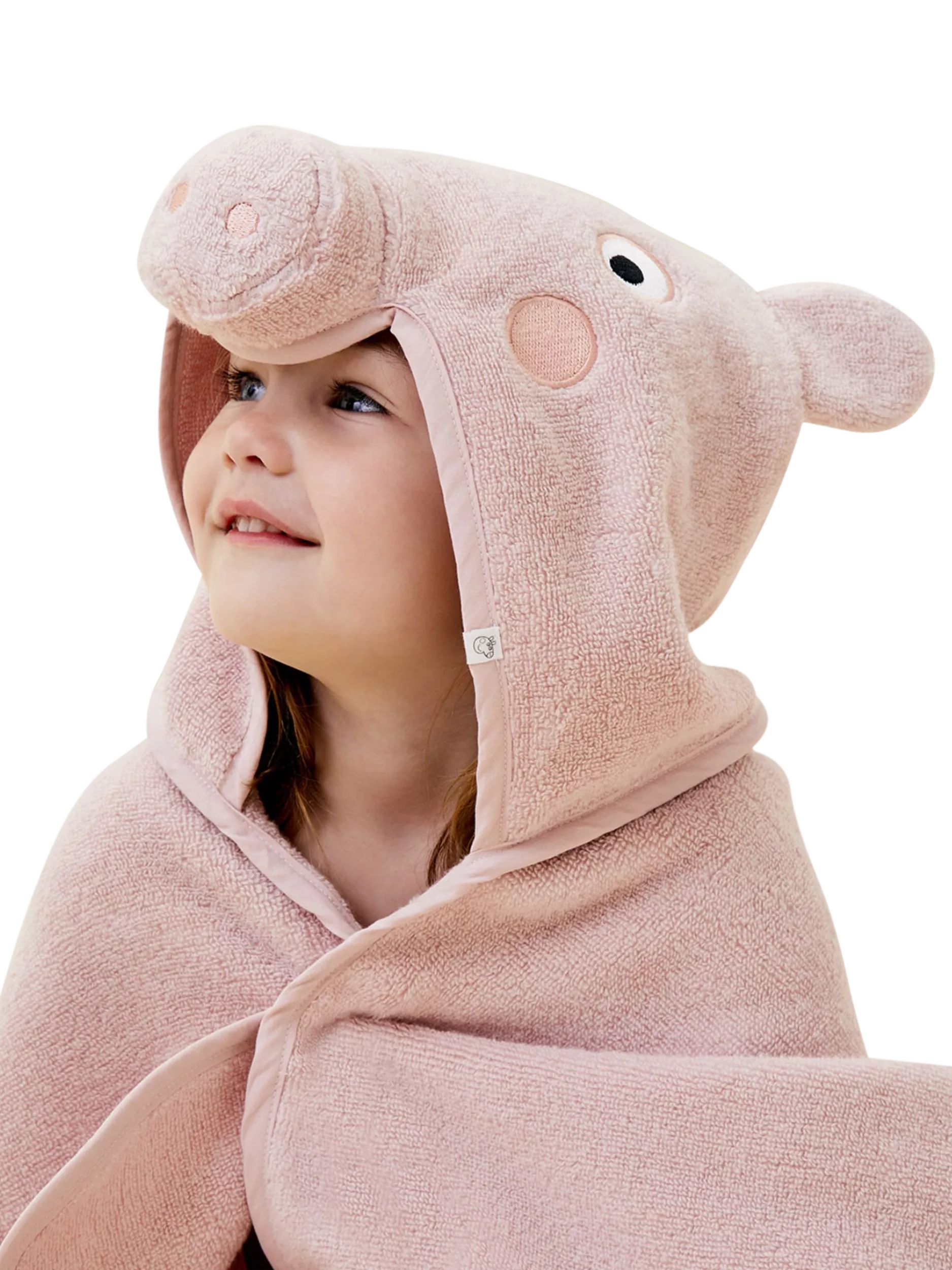 MORI Peppa Pig hooded bath towel in pink (British brand)