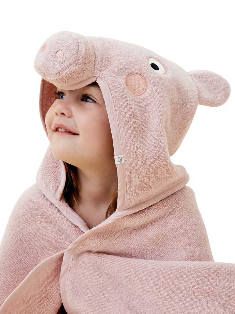 MORI Peppa Pig hooded bath towel in pink (British brand)