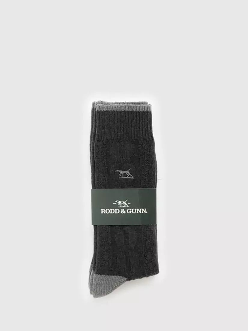 Rodd & Gunn Cable Knit Cotton Blend Socks, Pack of 2