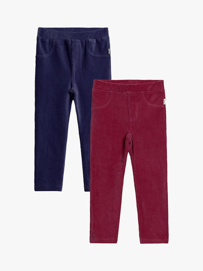 Cordhose-Jeggings für Kinder, 2er-Pack mit elastischem Bund