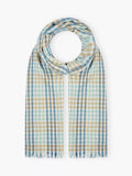 Brora check cashmere scarf seaspray catkind 180x60cm (British brand)