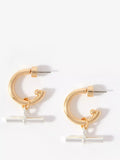 Mint Velvet gold drop hoop earrings, imported from the UK
