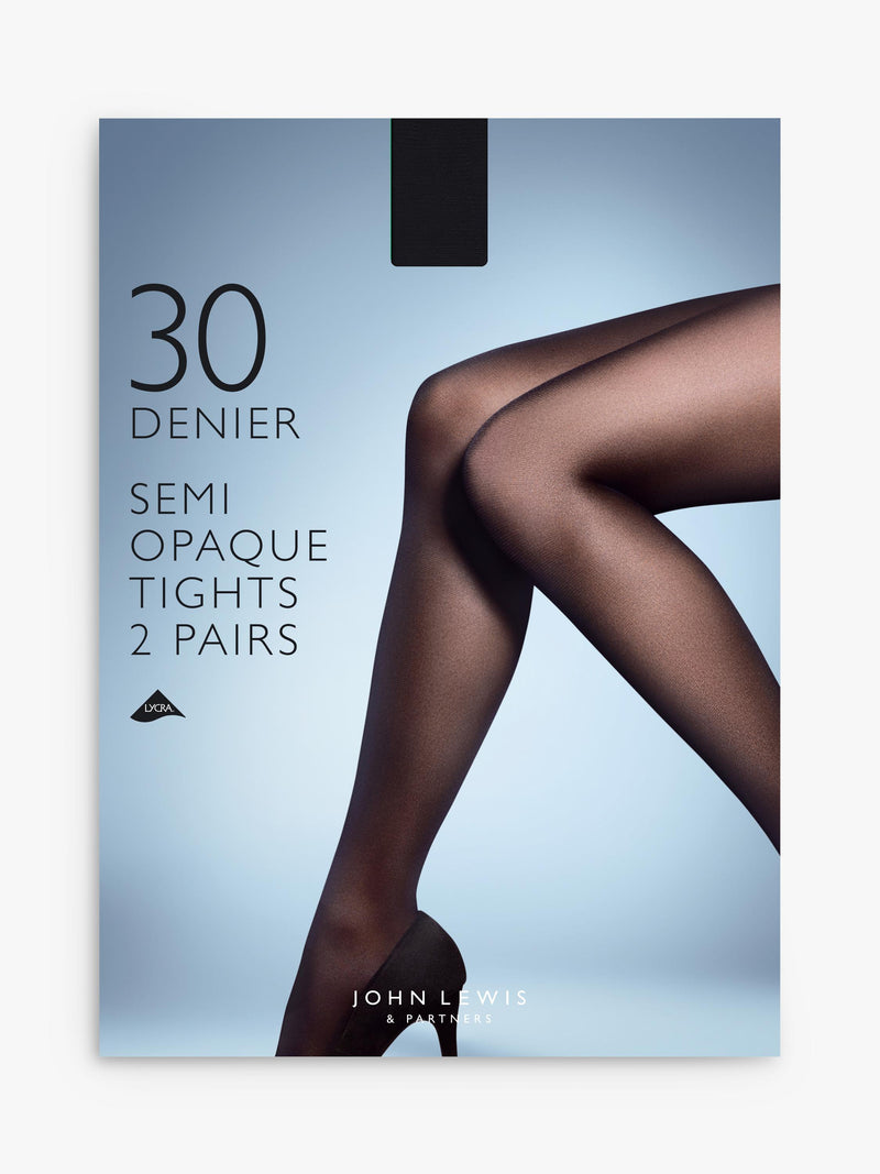 30 denier semi-opaque tights in almond, pack of two, UK version