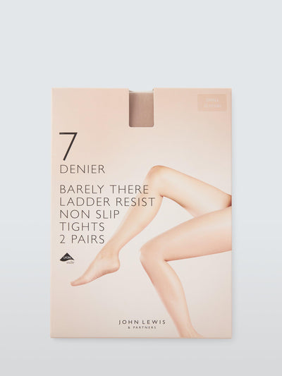 John Lewis Barely There Non-Slip 7 Denier Strumpfhosen, 2er-Pack, Almond – Online bei McGrocer kaufen