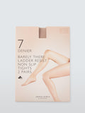 John Lewis barely there non-slip 7 denier tights, pack of 2 in Almond, UK version