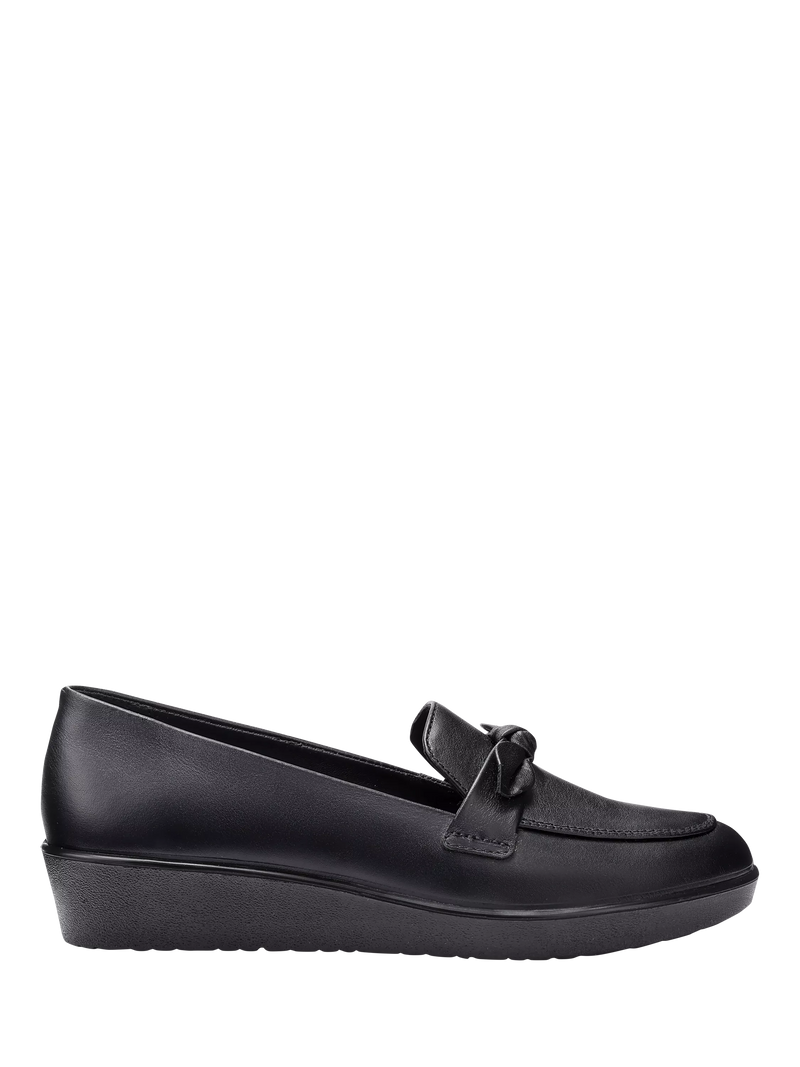 Hotter Amber Smart Wedge loafers with decorative bow (British brand)