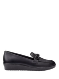 Hotter Amber Smart Wedge loafers with decorative bow (British brand)