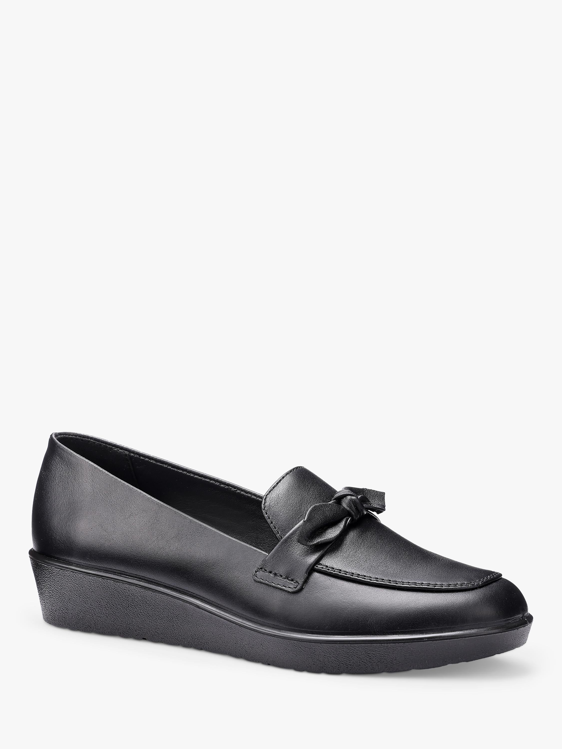 Hotter Amber Smart Wedge loafers with decorative bow (British brand)