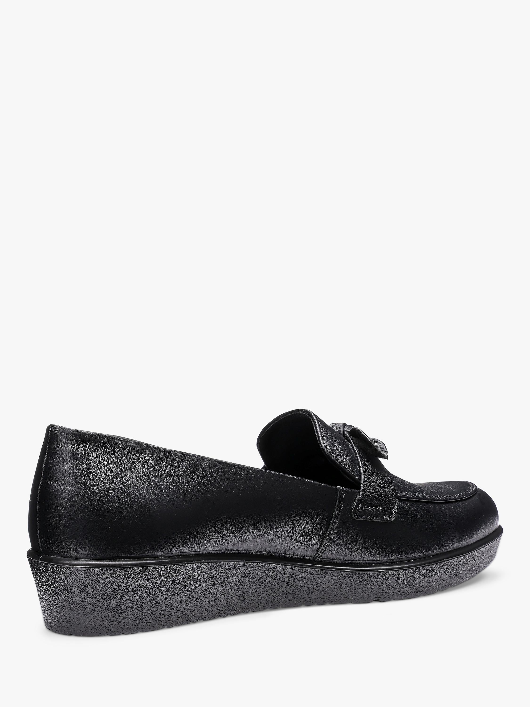 Hotter Amber Smart Wedge loafers with decorative bow (British brand)