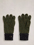 White Stuff lambswool blend gloves Green/Multi polka dot pattern, imported from the UK