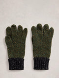 White Stuff lambswool blend gloves Green/Multi polka dot pattern, imported from the UK