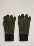 White Stuff lambswool blend gloves Green/Multi polka dot pattern, imported from the UK